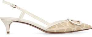 Valentino Garavani - Raffia slingback pumps-1